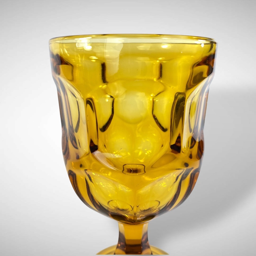 Amber Glass Water Goblets Set of 6 Libbey Ashburton 6 1/4" 1982 - Picture 4 of 10